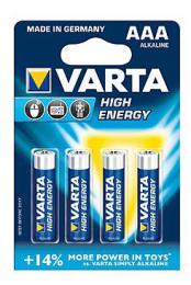 Baterie VARTA High Energy AAA Alkaline mikro, 4 ks blistr