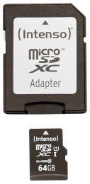 Pam�ov� karta Intenso 64GB micro SDHC Premium UHS-I + adapt�r