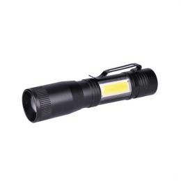 LED kovová svítlna 3W + COB, 150 + 60lm, AA, èerná, Solight WL115