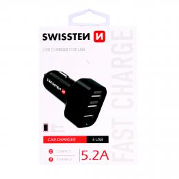 CL adaptér Swissten 3x USB 5,2A POWER Car charger, 20111200