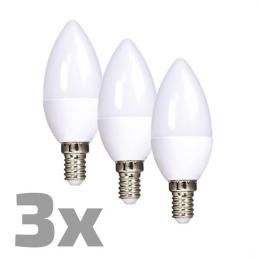 ECOLUX LED žárovka 3-pack, svíèka, 6W, E14, 3000K, 450lm, 3ks, Solight WZ431-3