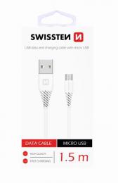 Datový kabel Swissten USB / micro USB 1,5 m bílý (6,5mm), 71504300 - zvìtšit obrázek
