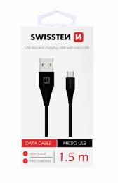 Datový kabel Swissten USB / micro USB 1,5 m èerný (6,5mm), 71504301