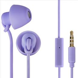 Sluchátka s mikrofonem Thomson EAR3008 Piccolino, mini špunty, fialová