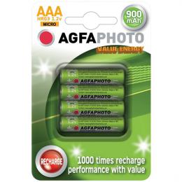 Nabjec baterie AgfaPhoto NiMH baterie R06 AAA, 900mAh, blistr 4ks, AP-HR03900VE-4B