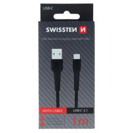 Datov kabel Swissten USB / USB-C 1,0 m ern, 71505530