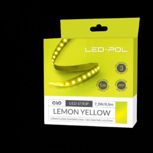 LED páska ORO-STRIP-600L-2835-NWD-LEMON-YELLOW, 5m, 7,3W/0,5m, DC 12V, ORO09070