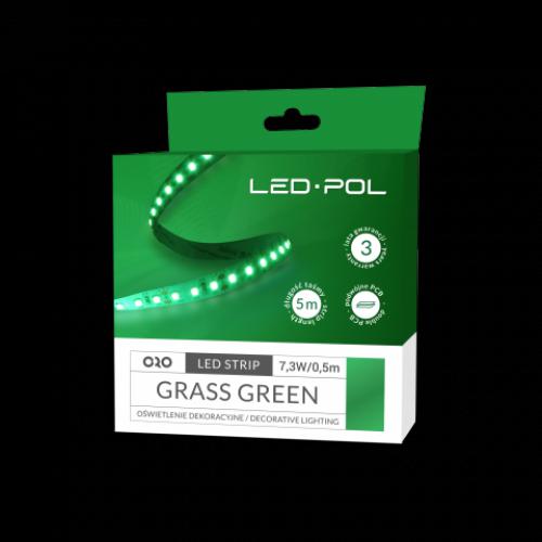 LED pska ORO-STRIP-600L-2835-NWD-GRASS-GREEN, 5m, 7,3W/0,5m, DC 12V, ORO09073