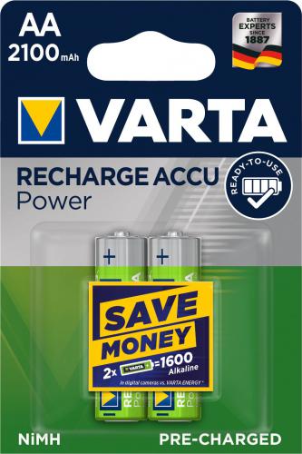 Pøednabité dobíjecí baterie Varta AA HR6 2100 mAh Recharge ACCU Power, blistr 2 ks