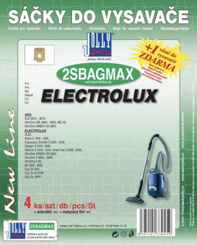 Sáèky do vysavaèe Jolly 2SBAG MAX Electrolux 4 ks textilní + 1 vùnì zdarma - zvìtšit obrázek