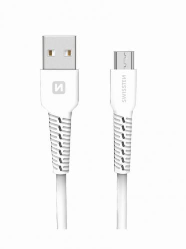 Datový a nabíjecí kabel Swissten USB / Micro USB 1,0 M, bílý, 71505521
