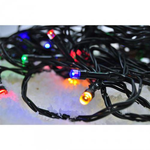 LED venkovní vánoèní øetìz, 300 LED, 30m, pøívod 5m, 8 funkcí, èasovaè, IP44, vícebarevný, Solight 1V04-M-1