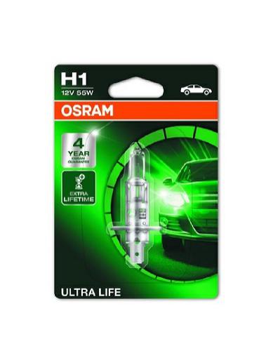 Autožárovka Osram H1 Ultra Life 12V 55W, 64150ULT-01B, blistr 1 kus