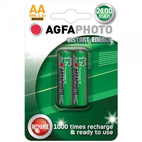 Pøednabitá / nabíjecí baterie AgfaPhoto tužkové AA, 2100mAh, 2ks, AP-HR62100IE-2B