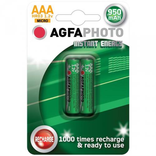 Pøednabitá / nabíjecí baterie AgfaPhoto mikrotužkové AAA, 950mAh, 2ks, AP-HR03950IE-2B - zvìtšit obrázek