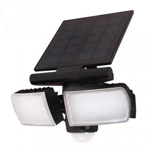 LED solární osvìtlení se senzorem, 8W, 600lm, Li-on, èerná, Solight WO772