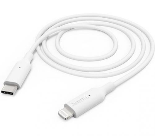 Nabíjecí kabel Hama MFi USB-C Lightning (USB-C / Lightning) nabíjecí/datový kabel pro Apple, 1 m, bílý, 183295