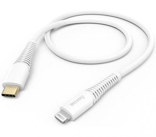 Nabíjecí kabel Hama MFi USB-C Lightning (USB-C / Lightning) nabíjecí/datový kabel pro Apple, 1,5 m, bílý, 183309