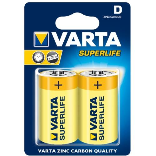Baterie Varta Superlife D / R20, Zinc-Carbon, velké monoèlánky, blistr 2 ks