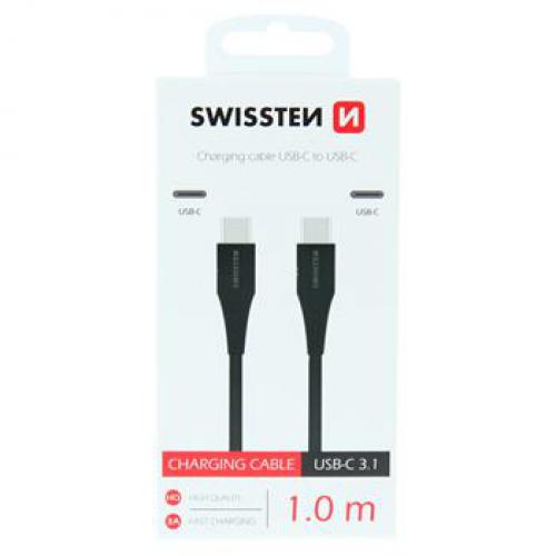 Datov kabel Swissten USB-C / USB-C, 1,0 m, ern, 71506515