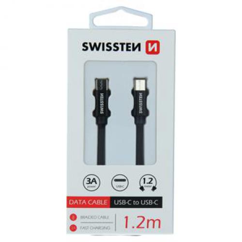 Datov kabel Swissten USB-C / USB-C, 1,2 m, ern, 71527201