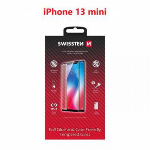 Ochranné sklo Swissten Full Glue, color Frame, case Friendly Apple iPhone 13 mini èerné, 54501801