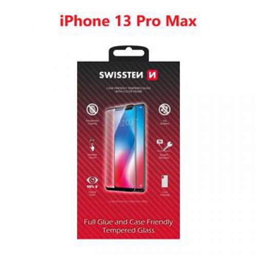 Ochranné sklo Swissten Full Glue, color Frame, case Friendly Apple iPhone 13 Pro Max èerné, 54501802