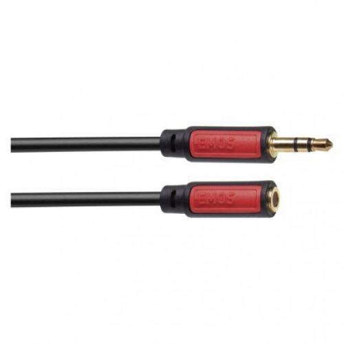 JACK kabel 3,5mm stereo, vidlice - 3,5mm zásuvka 5m, Emos SM5105