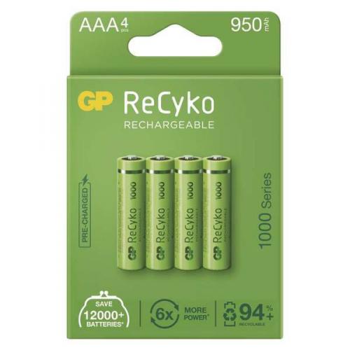 Baterie nabíjecí GP ReCyko 1000, HR03, AAA, 950mAh, NiMH, krabièka 4ks, B21114