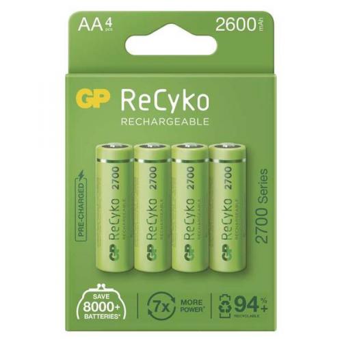 Baterie nabíjecí GP ReCyko 2700, HR06, AA, 2600mAh, NiMH, krabièka 4ks, B21274