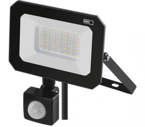 LED reflektor SIMPO s pohybovm idlem, 30 W, 4000K, 3000lm, IP44, ern,  EMOS ZS2333