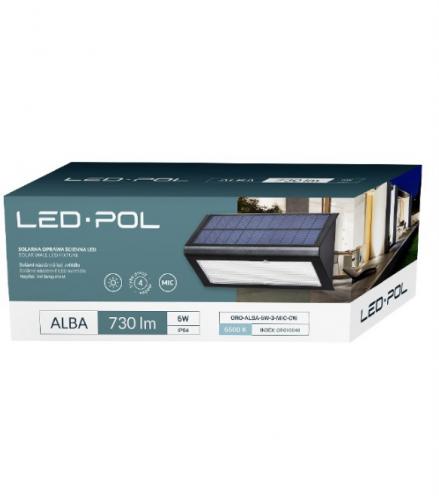 LED solrn svtidlo ALBA 6W MIC CW, 6500K, 730lm, IP54, LED-POL ORO10048