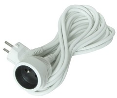 Prodlužovací kabel - spojka, 1 zásuvka, 3 x 1mm2 , bílá, 5m, Solight PS04 - zvìtšit obrázek