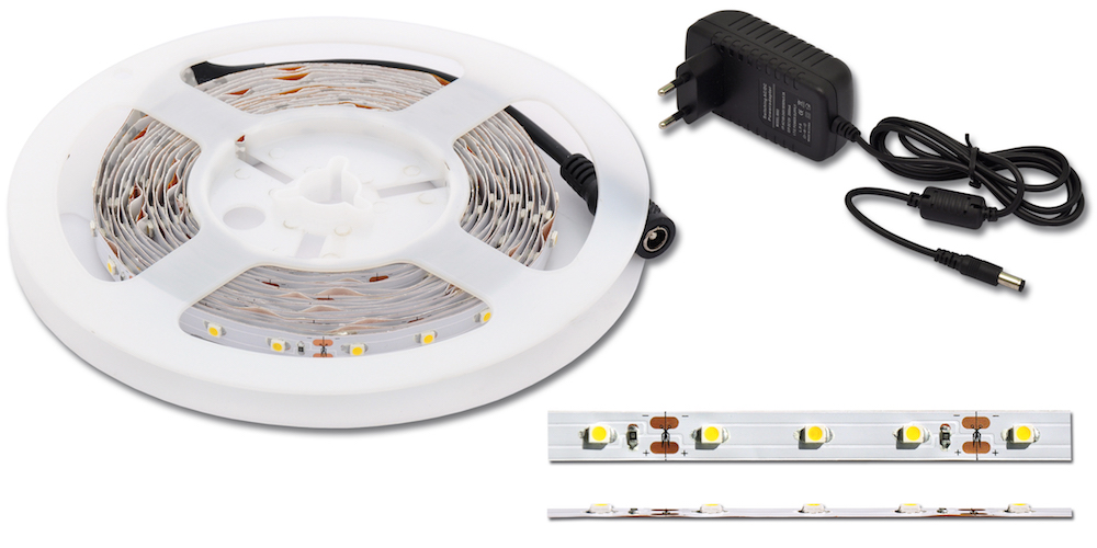 LED páska Ecolite DX-SMD3528-BI/5M , 5 m, 60 SMD/m, 300lm/m; 4,8W/m, 12 V, IP 20, trafo - zvìtšit obrázek