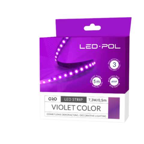 LED páska ORO-STRIP-600L-2835-NWD-VIOLET, 5m, 7,3W/0,5m, DC 12V, ORO09071 - zvìtšit obrázek