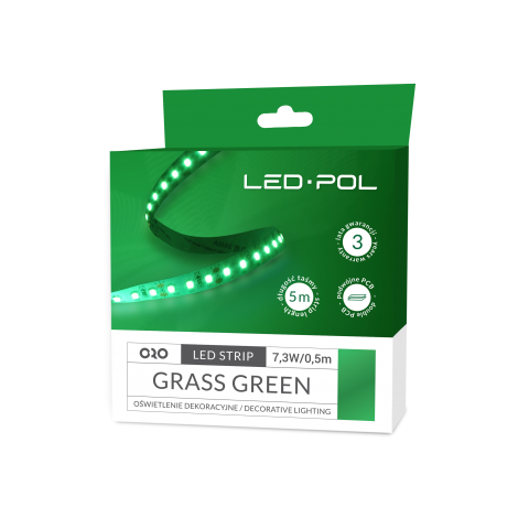 LED páska ORO-STRIP-600L-2835-NWD-GRASS-GREEN, 5m, 7,3W/0,5m, DC 12V, ORO09073 - zvìtšit obrázek