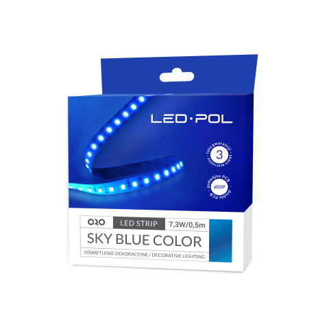 LED páska ORO-STRIP-600L-2835-NWD-SKY-BLUE, 5m, 7,3W/0,5m, DC 12V, ORO09072 - zvìtšit obrázek