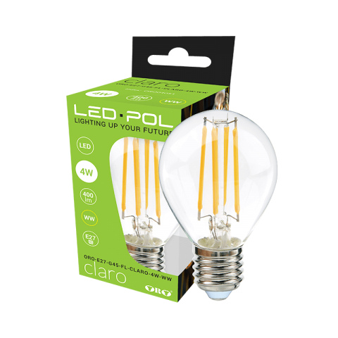 LED žárovka retro LED-POL Claro 4W, E27, 400lm, 4000K, DW, ORO04145 - zvìtšit obrázek
