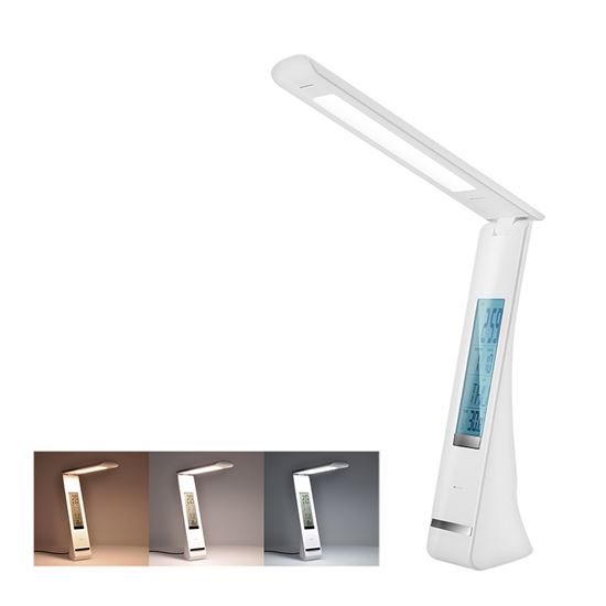 LED stolní lampièka nabíjecí, 5W, display, zmìna chromatiènosti, USB, bílá, Solight WO58-W - zvìtšit obrázek