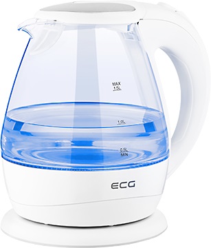 Rychlovarná konvice ECG RK 1520 Glass, bílá, objem 1,5 l - zvìtšit obrázek