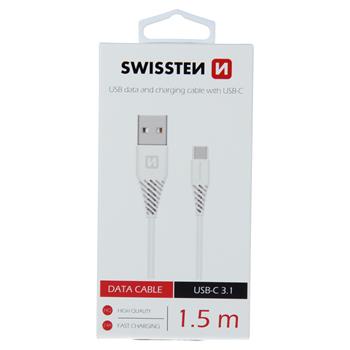 Datový kabel Swissten USB / USB-C 3.1 o délce 1,5 m bílý, 71504400 - zvìtšit obrázek