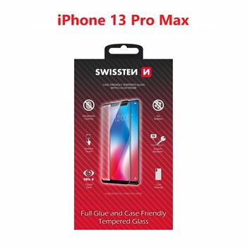 Ochranné sklo Swissten Full Glue, color Frame, case Friendly Apple iPhone 13 Pro Max èerné, 54501802 - zvìtšit obrázek