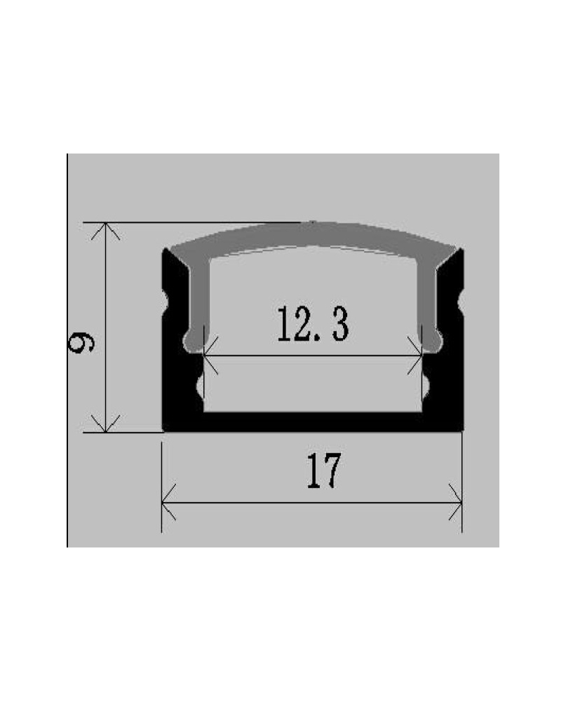 Hliníkový profil pro LED pásky KM36-S 2M + difuzor matný 36-MK 2M, støíbrný, cena za komplet - zvìtšit obrázek